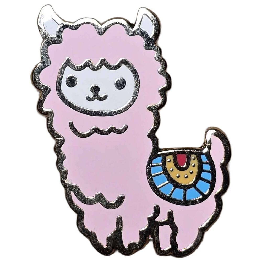 Cute Pink Llama Alpaca Enamel Lapel Vest Hat Pin J17